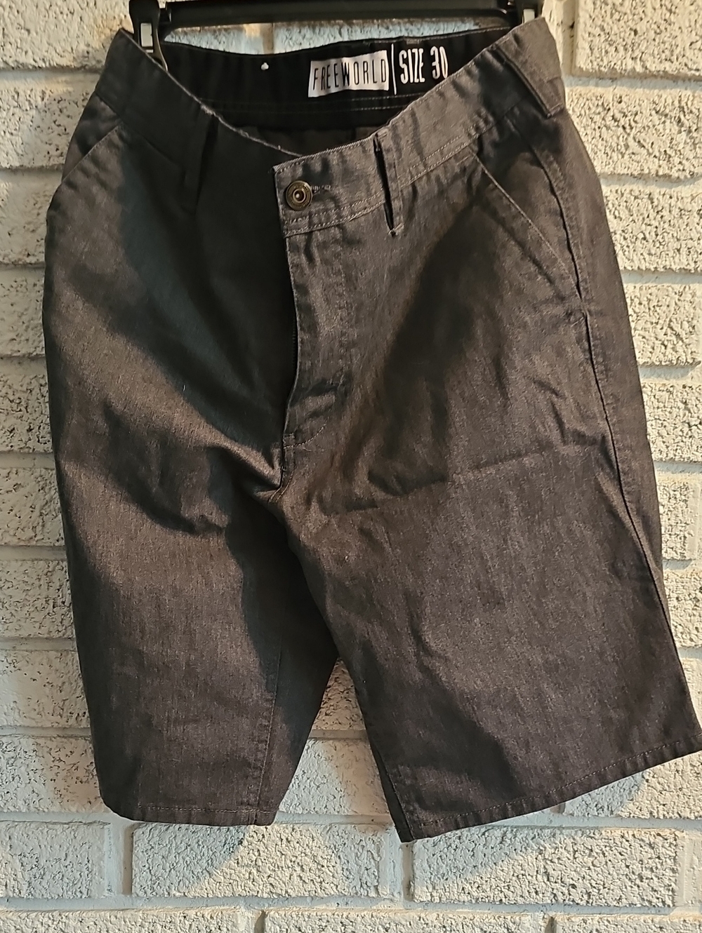 Freeworld Men's Flat Front Shorts in Charcoal Gray